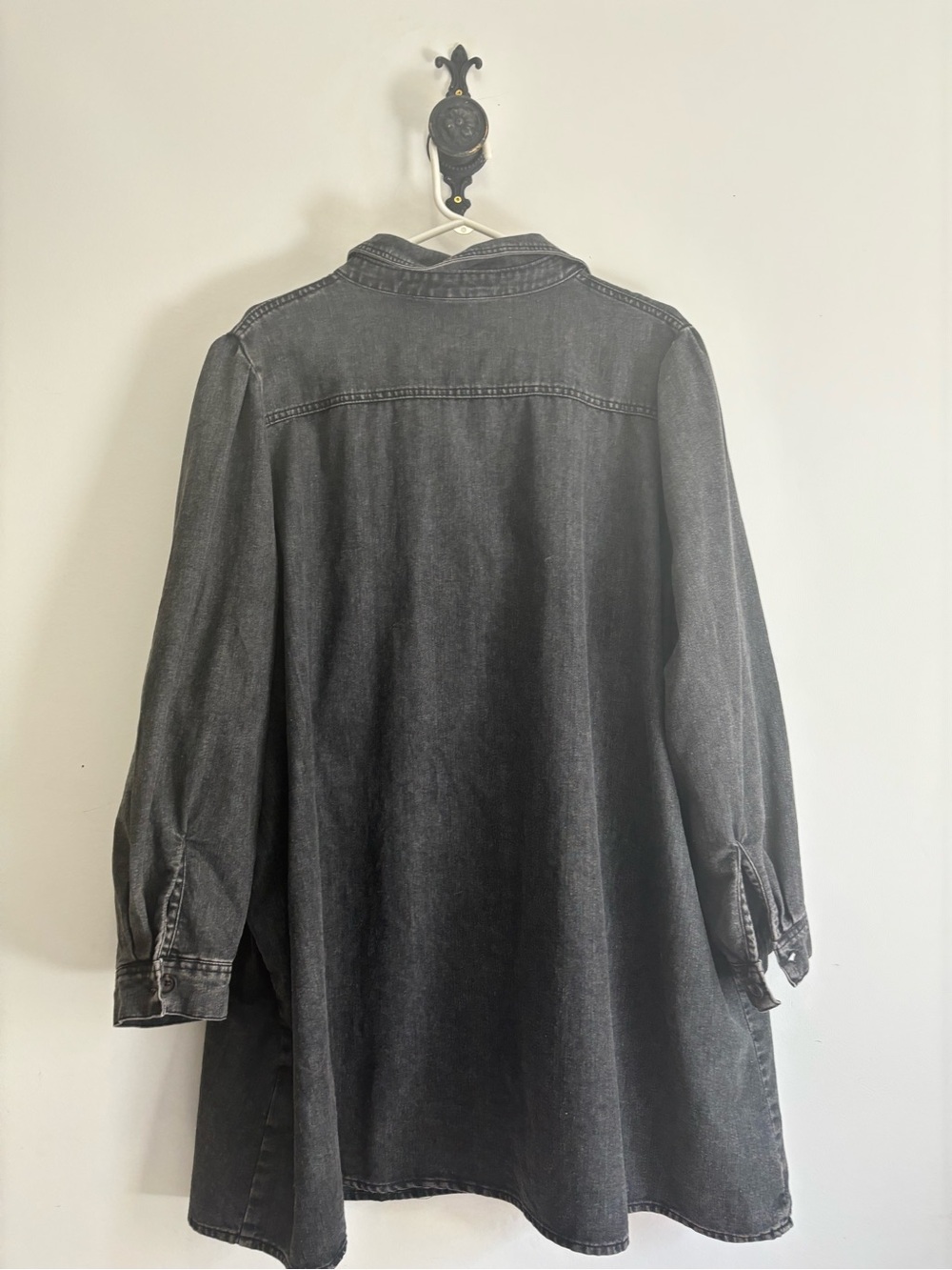 Yours Clothing Black Washed Denim Jacket - Picture 2 of 7